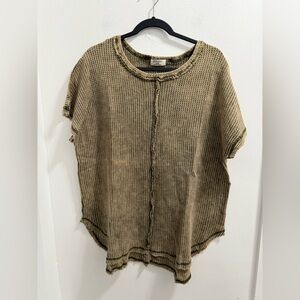 Zenana Outfitters Tan Knit Top